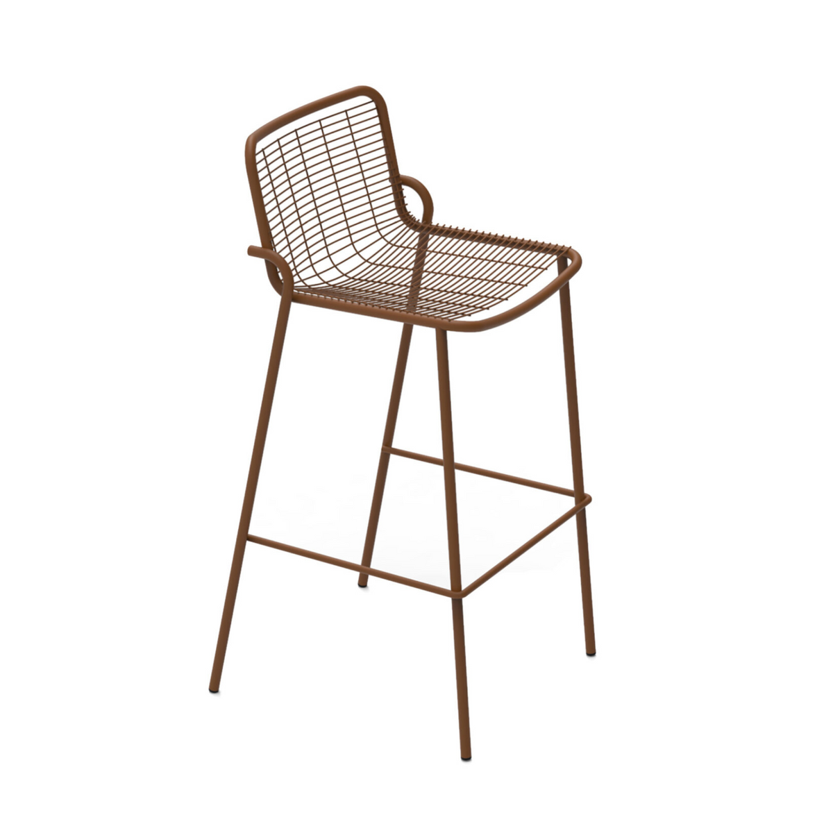 Set 4 Pz sgabelli in metallo verniciato "Roma" impilabili da giardino cm 50x52 100h