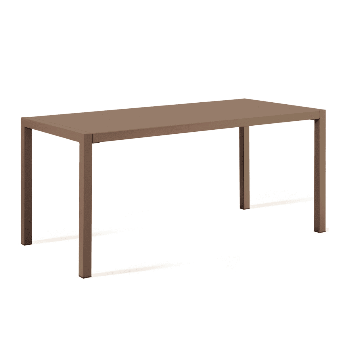 Tavolo moderno fisso rettangolare in metallo "Quatris" giardino impilabile h 75 cm - MondoViro