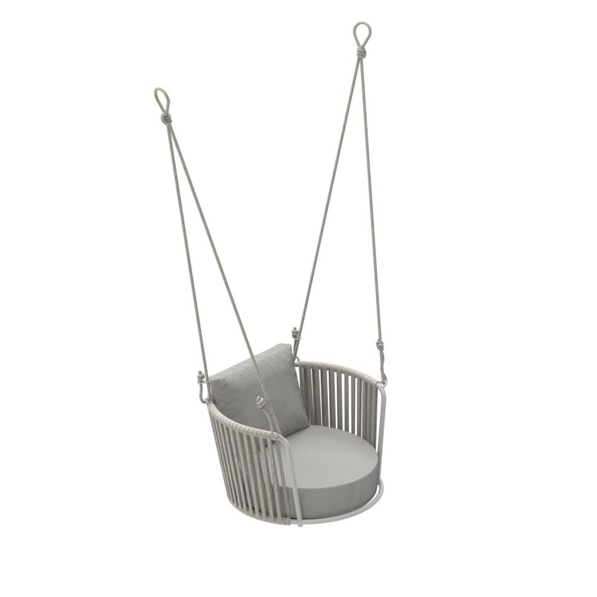Poltrona sospesa in corda e acciaio inox verniciato "Daisy Rope" moderno da giardino