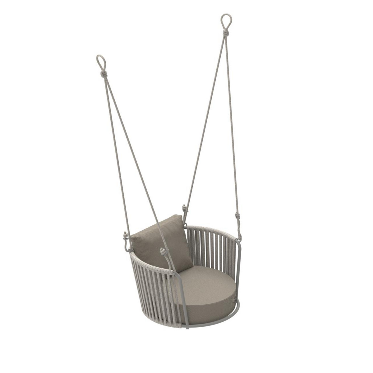 Poltrona sospesa in corda e acciaio inox verniciato "Daisy Rope" moderno da giardino