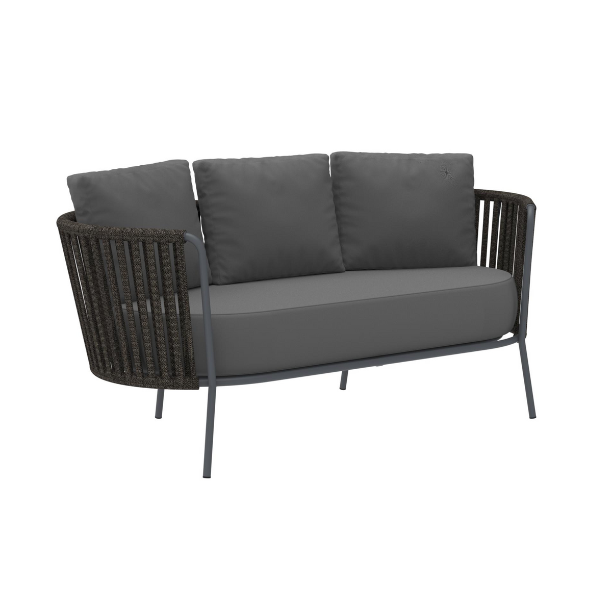 Divano 2 posti in corda e acciaio "Daisy Rope" sofà lounge da giardino cm 160x73 71h