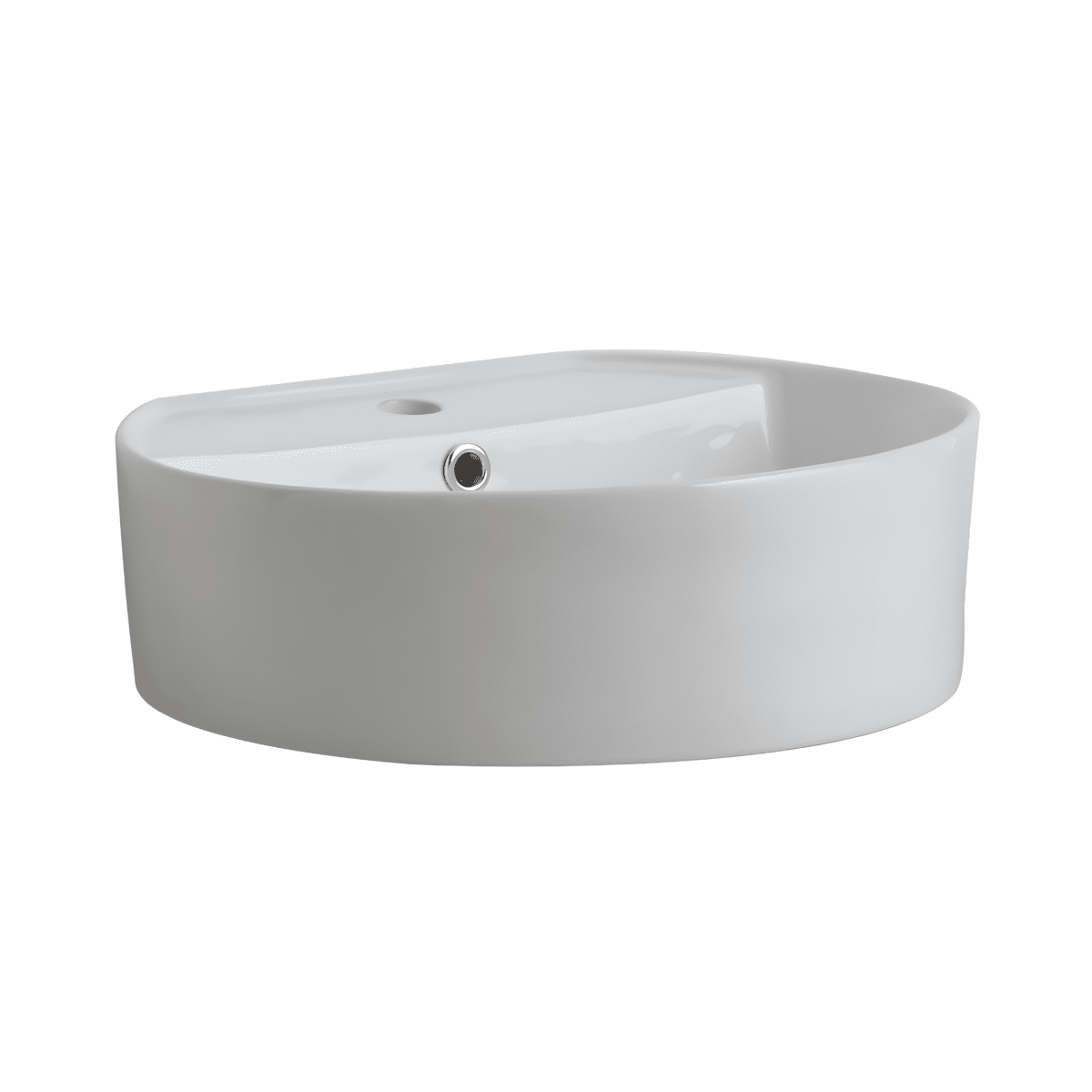 Mobile da bagno moderno in legno "Elorin" con top specchio LED e lavabo da appoggio - MondoViro