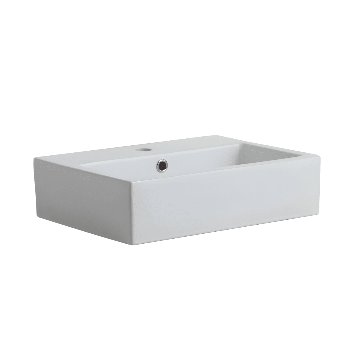 Mobile da bagno moderno in legno "Elorin" con top specchio LED e lavabo da appoggio - MondoViro
