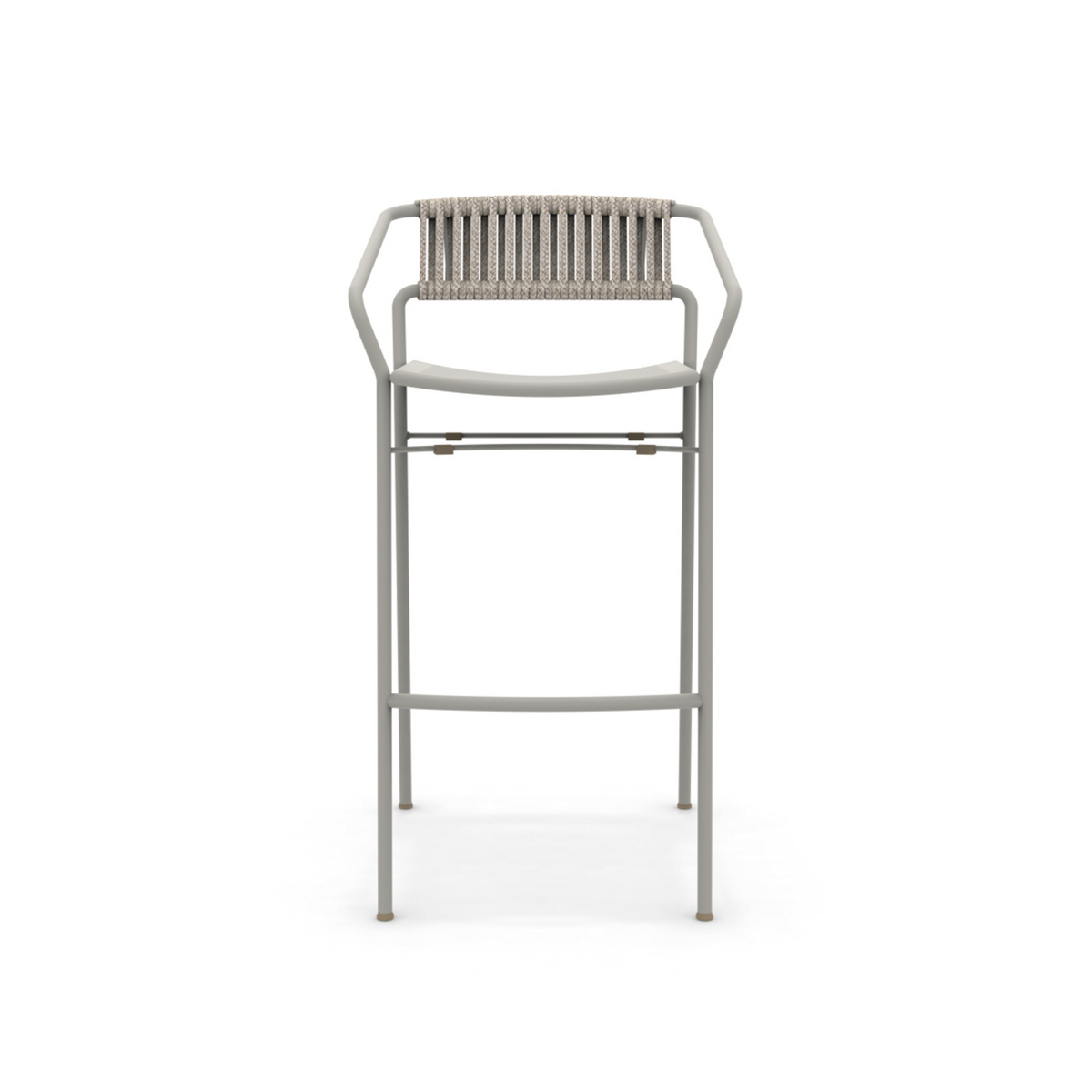 Sgabello alto in metallo zincato "Slot" da giardino impilabile cm 54x60 100h