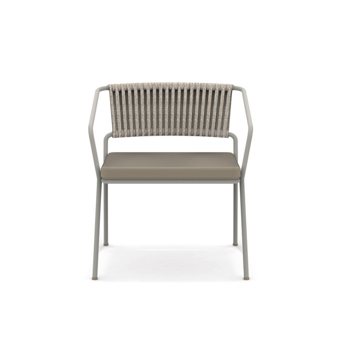 Poltrona bassa in metallo da giardino "Slot" lounge impilabile cm 68x65 76h