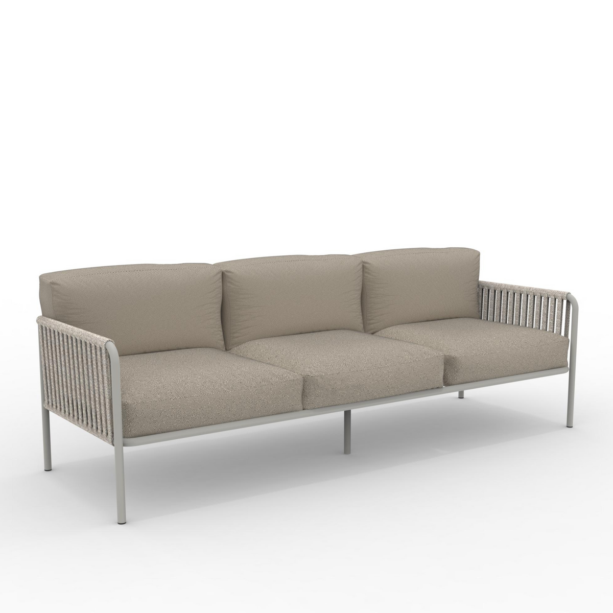 Divano 3 posti con schienale in corda "Key West3" con cuscini cm 240x83 78h