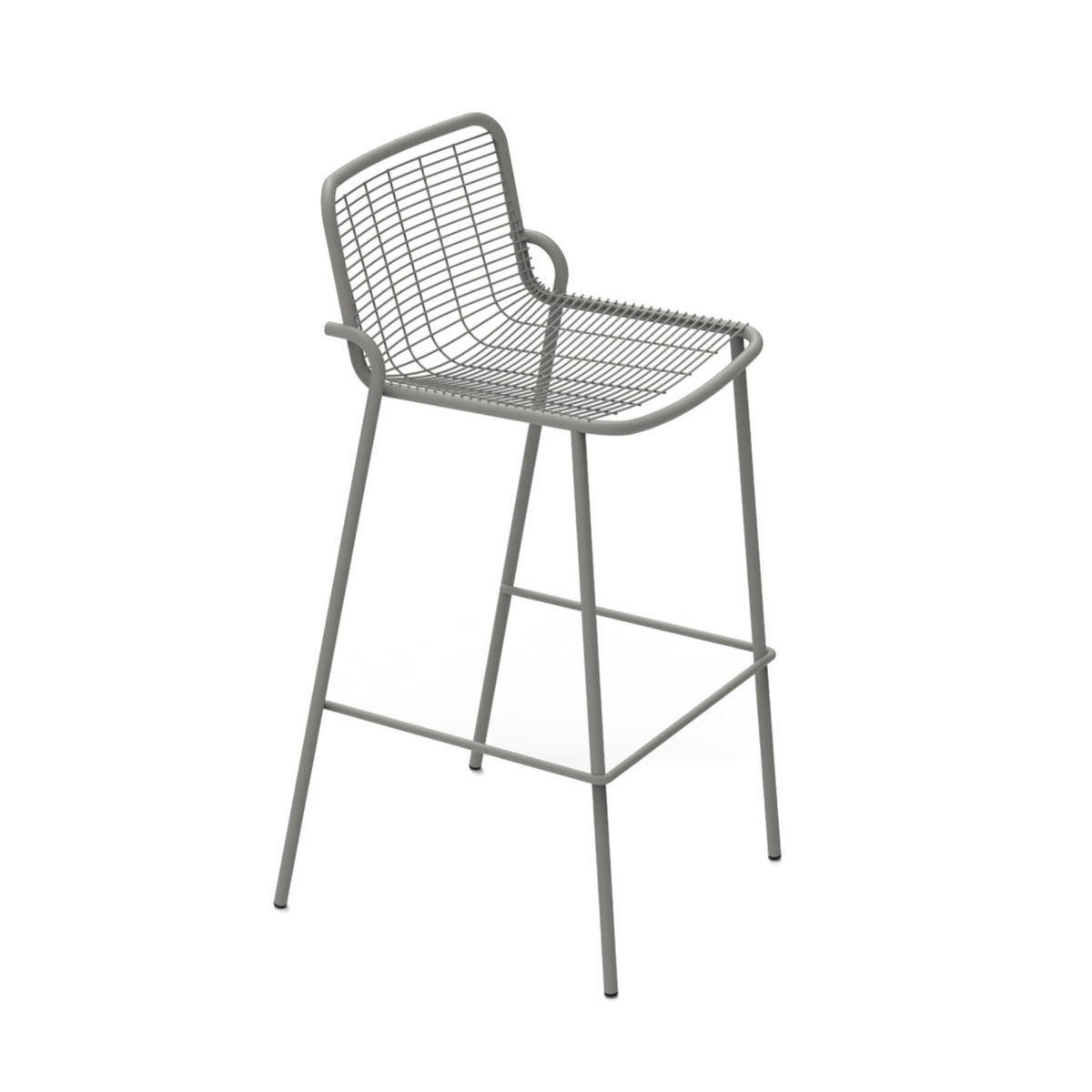 Set 4 Pz sgabelli in metallo verniciato "Roma" impilabili da giardino cm 50x52 100h