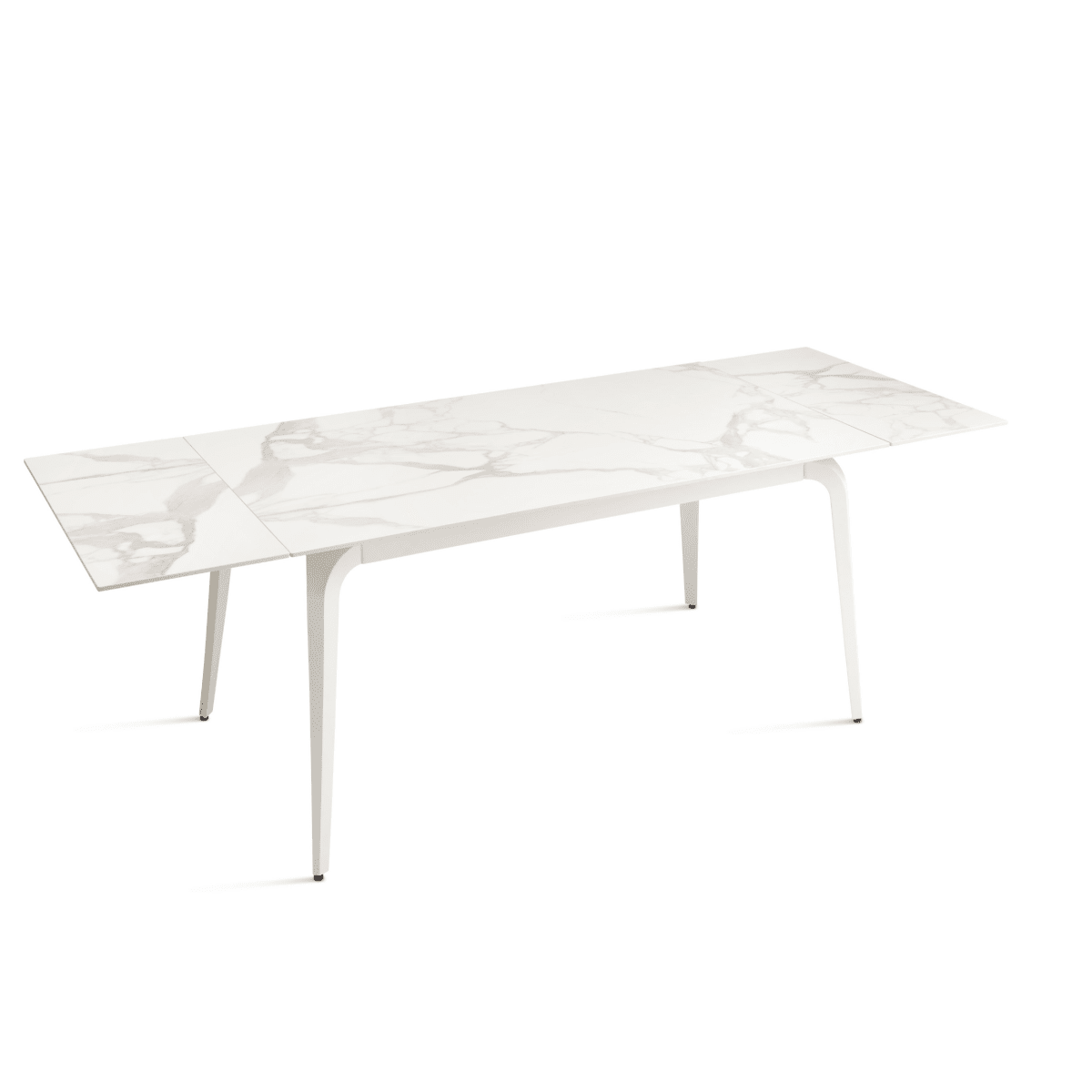 Tavolo allungabile "Gedy" effetto marmo e due allunghe cm 160/240x90 77h - MondoViro