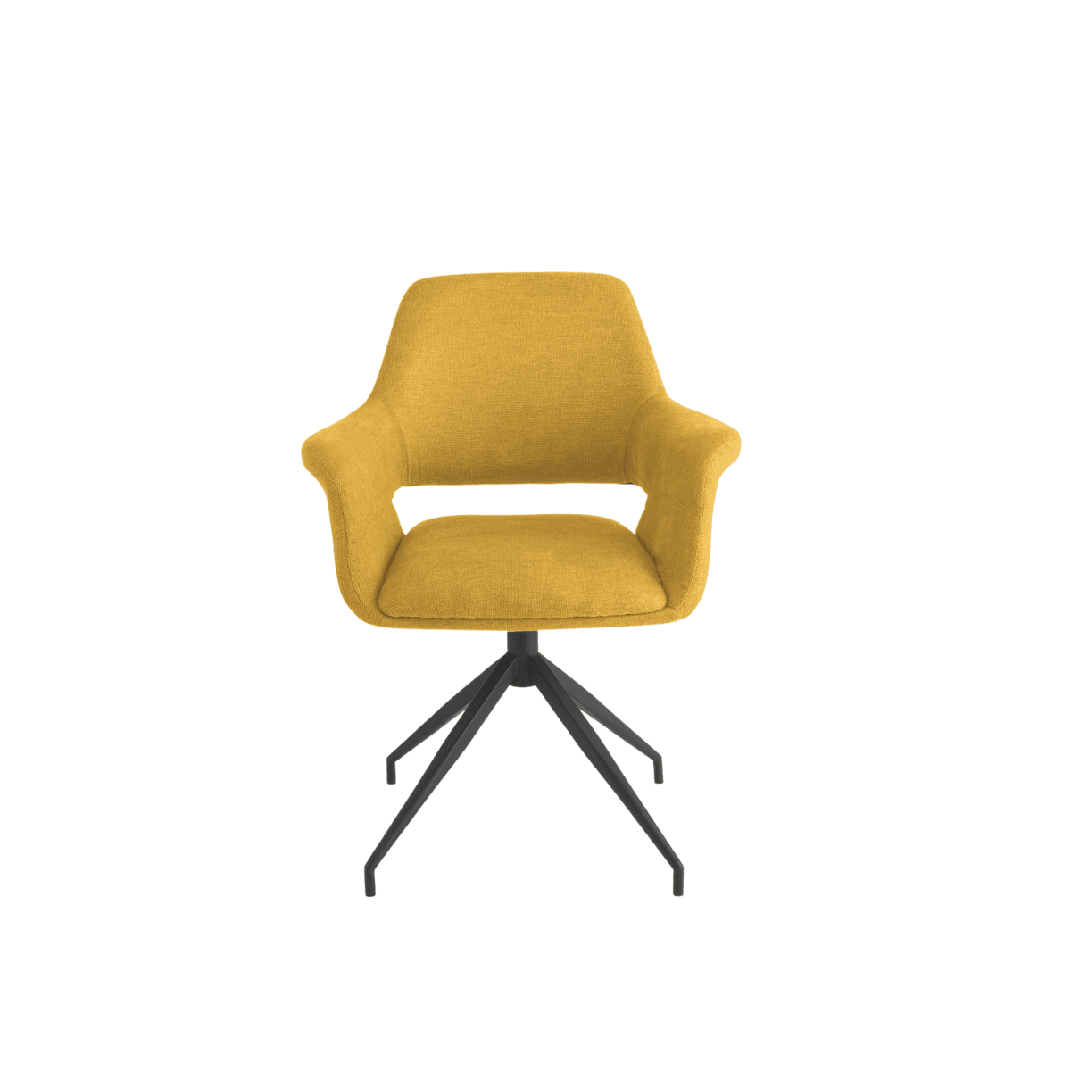 Set di sedie girevoli "Flessia" in tessuto imbottite con struttura in metallo cm 66x60 85h - MondoViro
