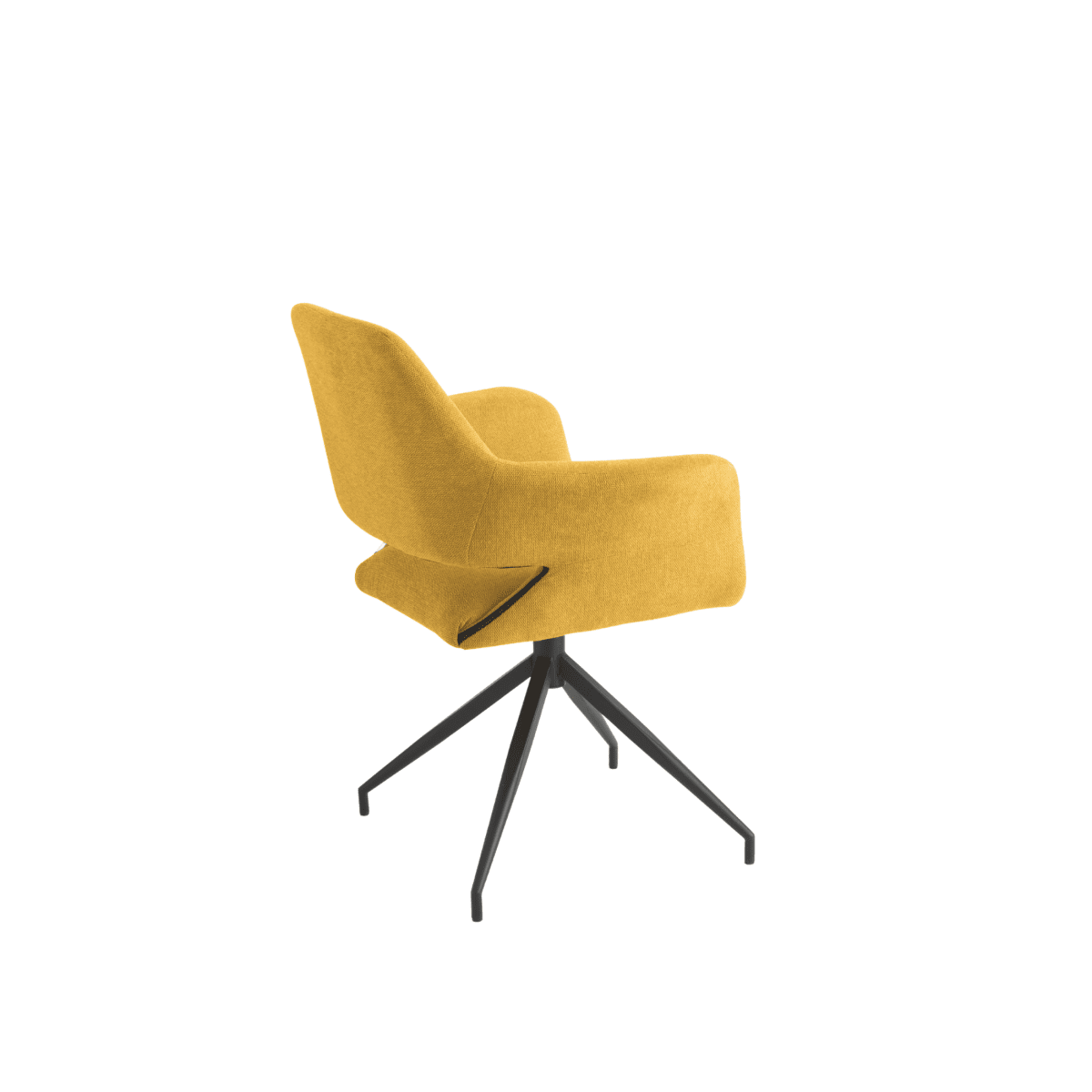 Set di sedie girevoli "Flessia" in tessuto imbottite con struttura in metallo cm 66x60 85h - MondoViro