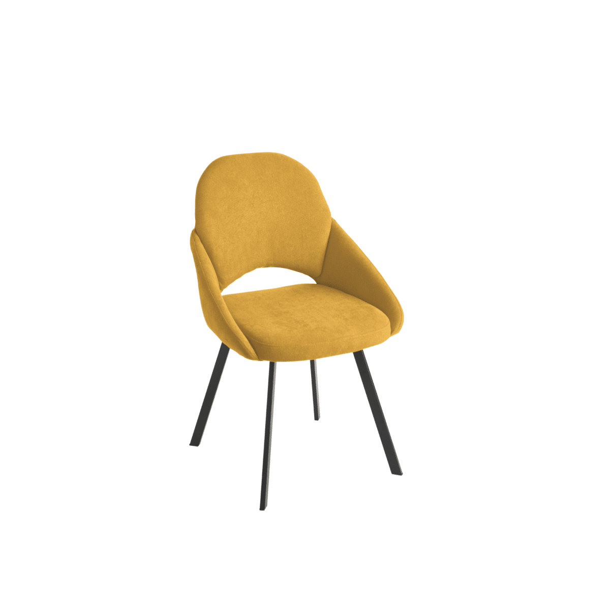 Set di sedie da pranzo "Dolly" imbottite in tessuto con struttura in metallo verniciato cm 56x56 90h - MondoViro