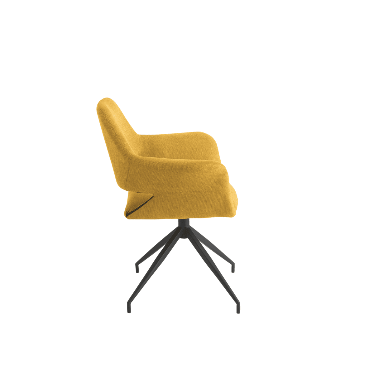 Set di sedie girevoli "Flessia" in tessuto imbottite con struttura in metallo cm 66x60 85h - MondoViro