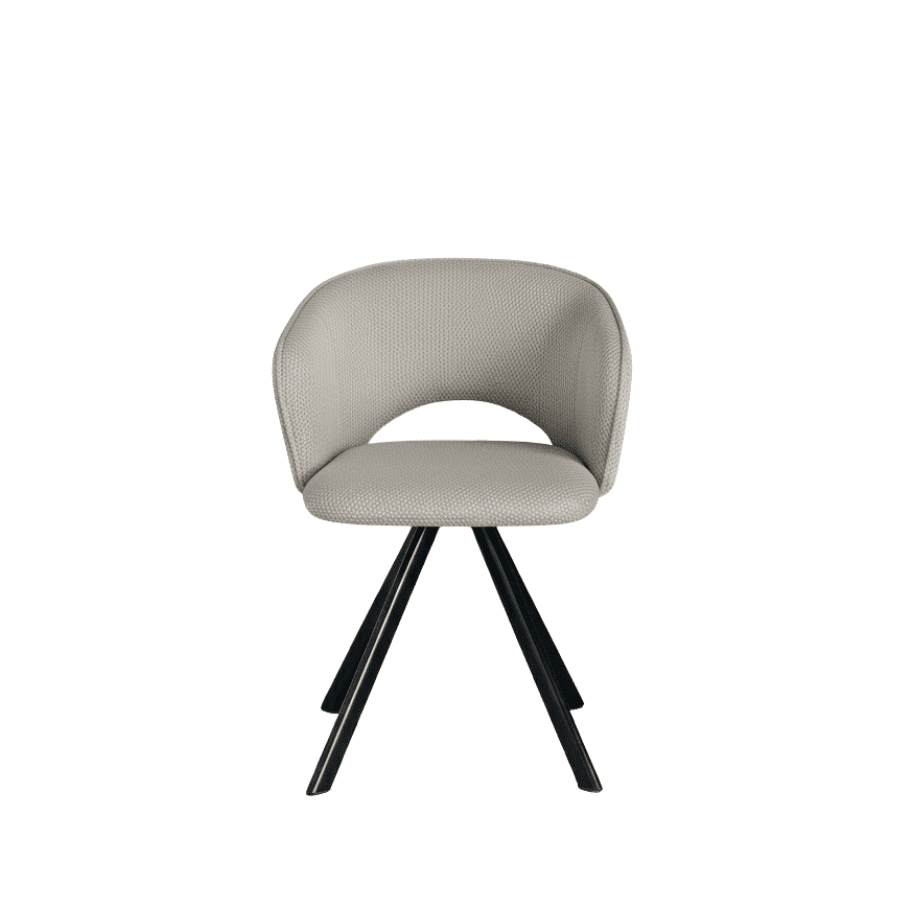 Set di sedie imbottite "Zeta" in tessuto con struttura in metallo cm 61x58 78h - MondoViro