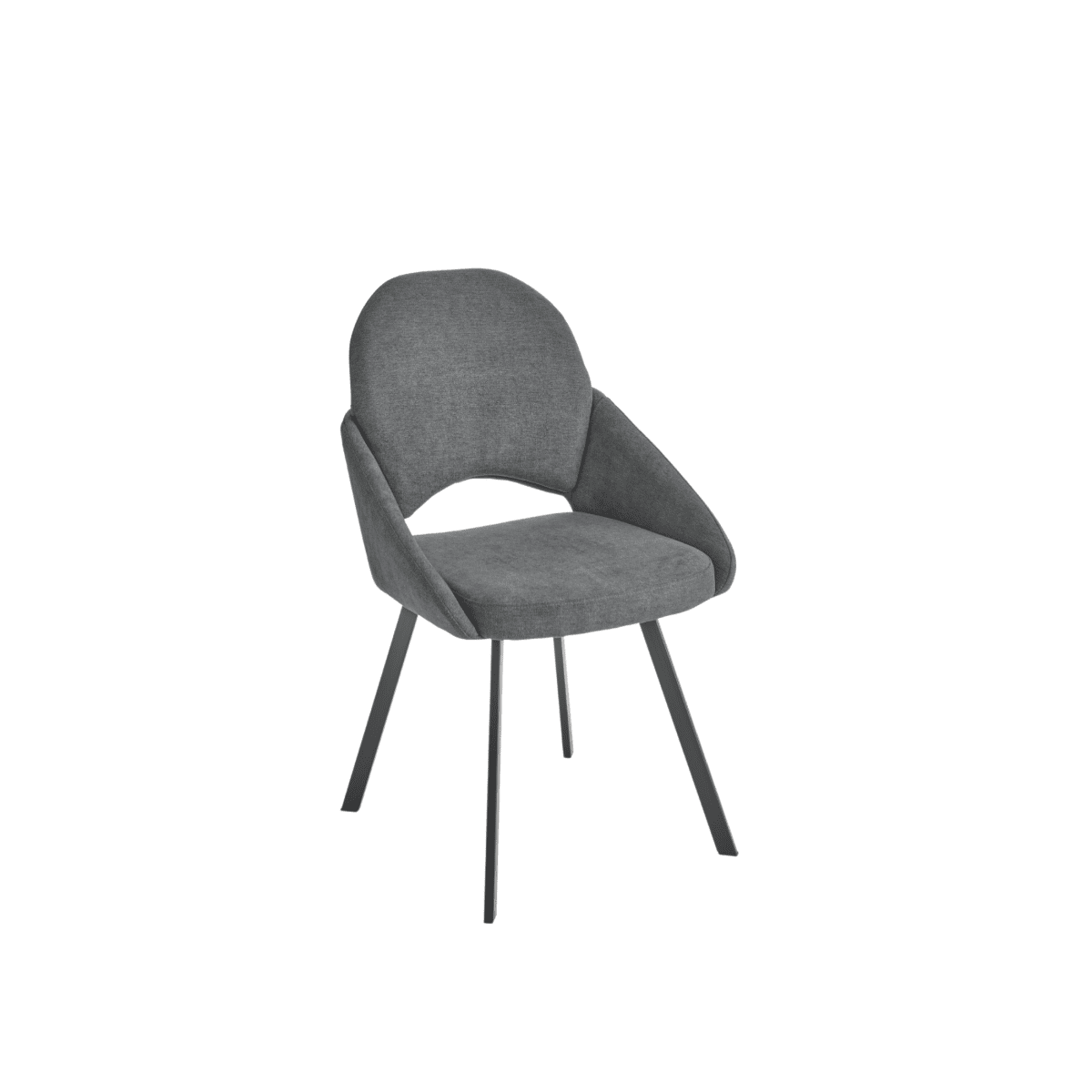 Set di sedie da pranzo "Dolly" imbottite in tessuto con struttura in metallo verniciato cm 56x56 90h - MondoViro