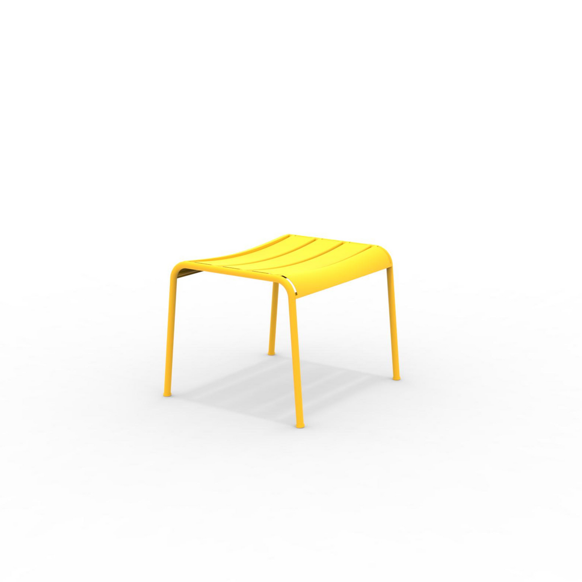 Tavolino poggiapiedi in metallo verniciato "Twist" basso da giardino cm 126x57 45h