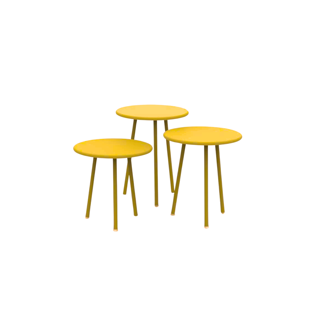 Set di 3 tavoli bassi in metallo "Daisy" tavolo da caffè per giardino cm 40x40