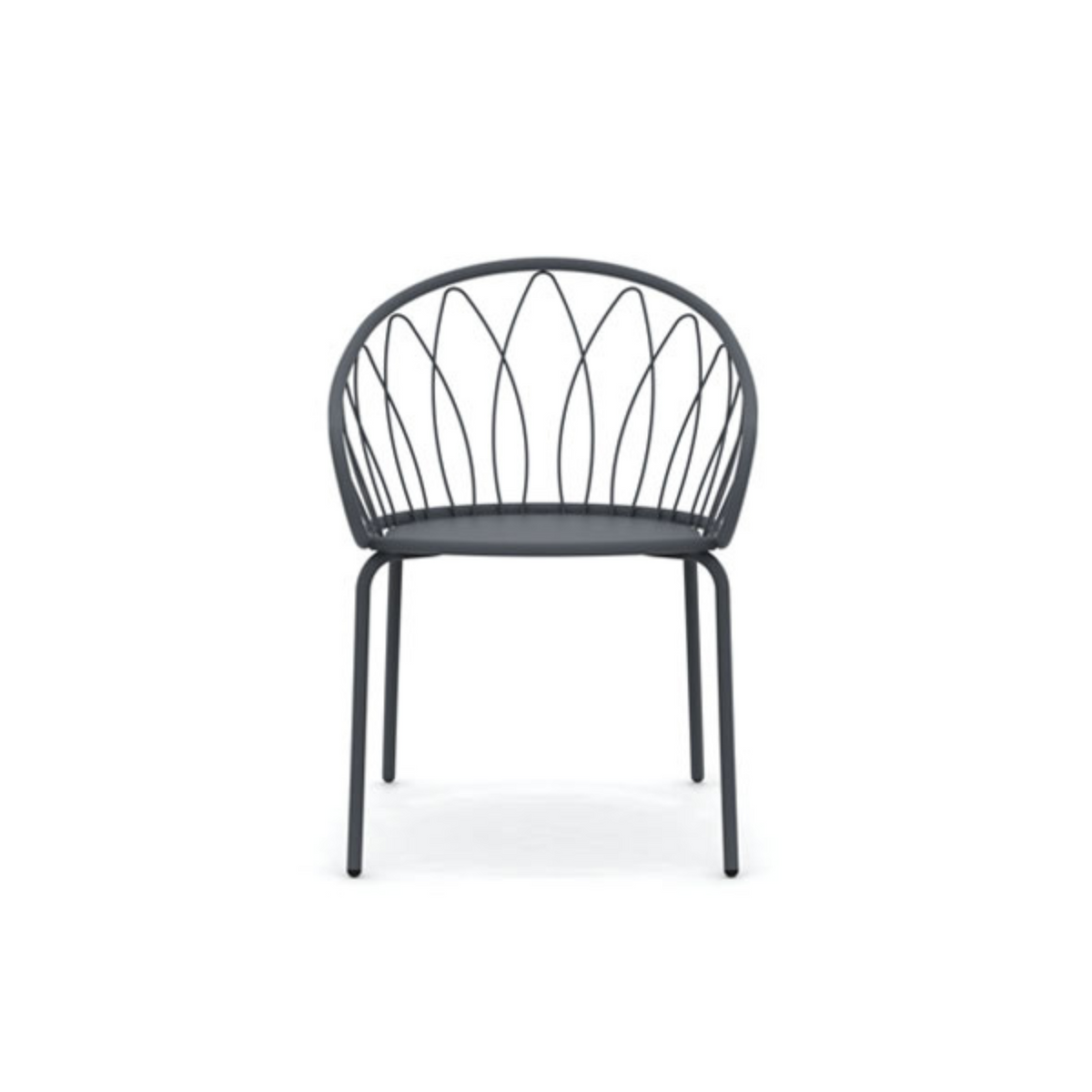 Set di sedie da giardino in metallo verniciato "Flora" impilabili cm 59x56 81h