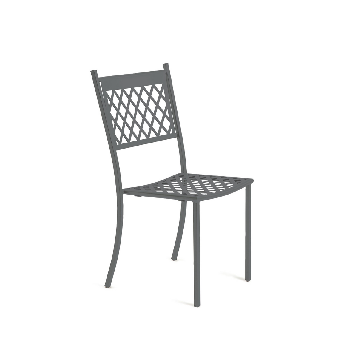 Set di sedie moderne da giardino "Summertime" in metallo verniciato impilabili cm 49x57 95h