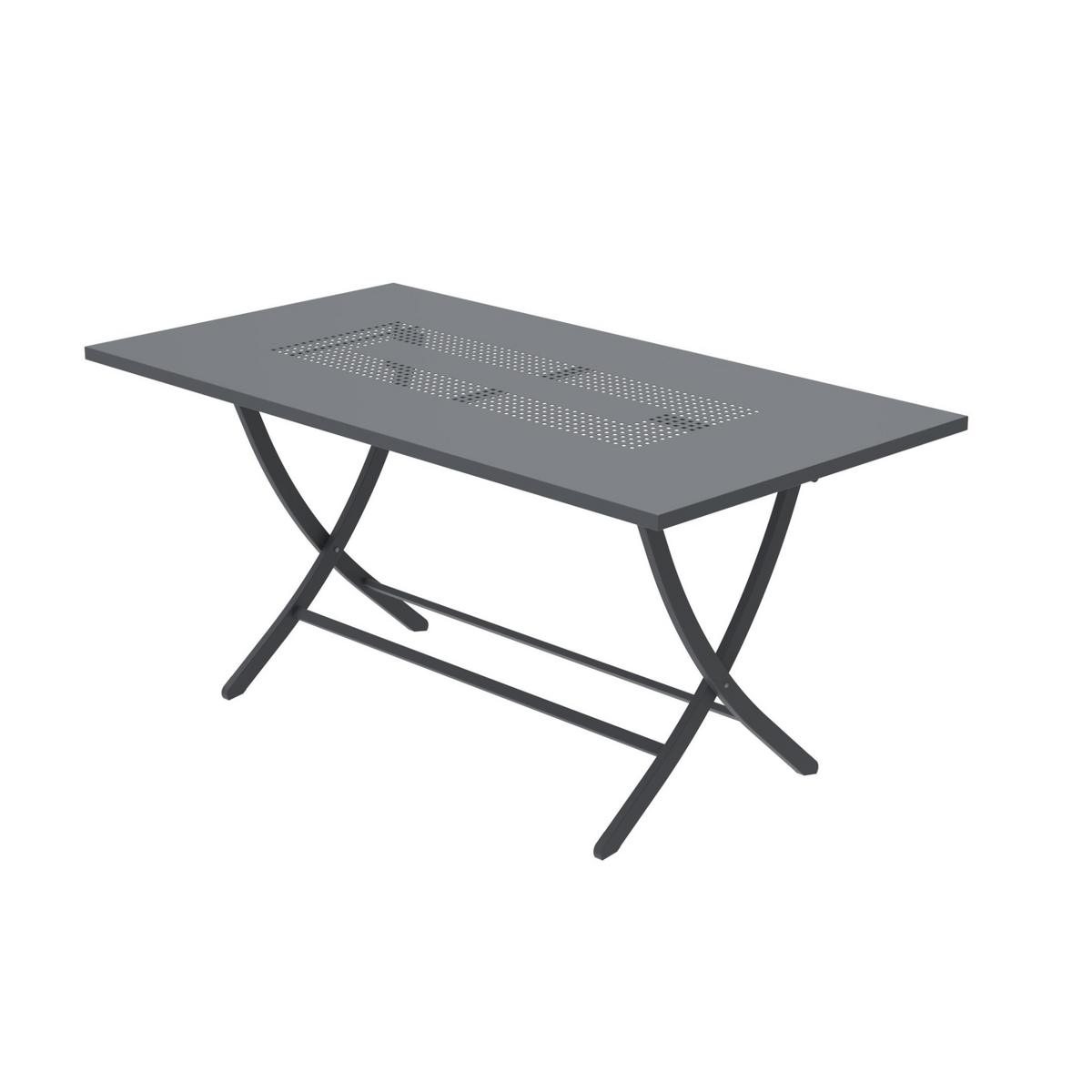 Tavolo rettangolare pieghevole "Vegas" in metallo zincato per giardino h 75 cm