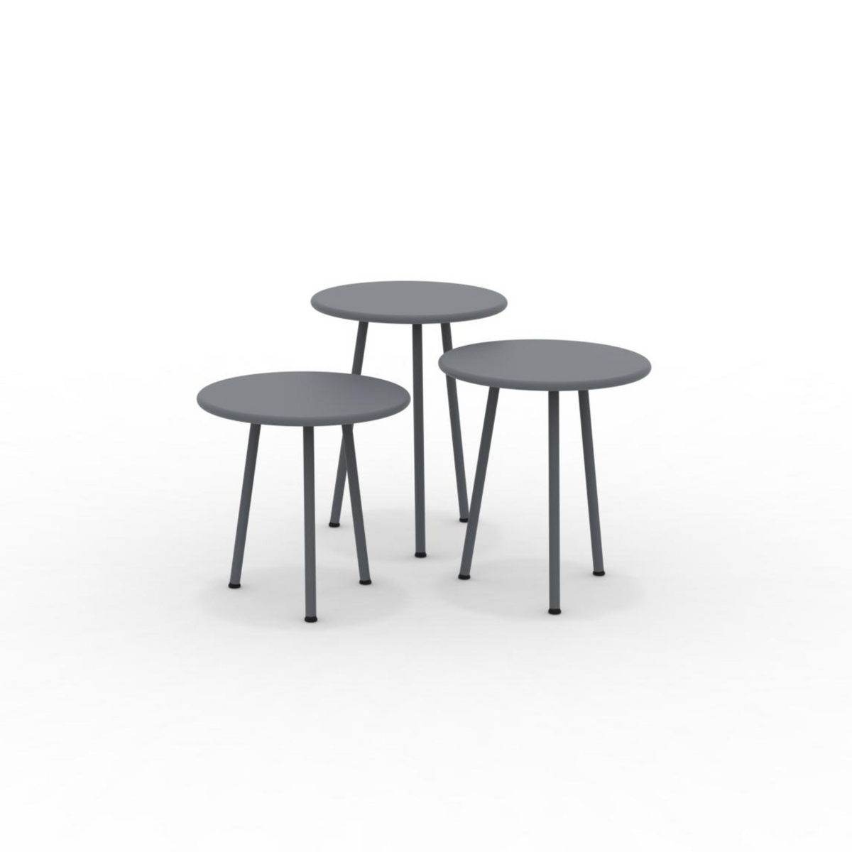 Set di 3 tavoli bassi in metallo "Daisy" tavolo da caffè per giardino cm 40x40