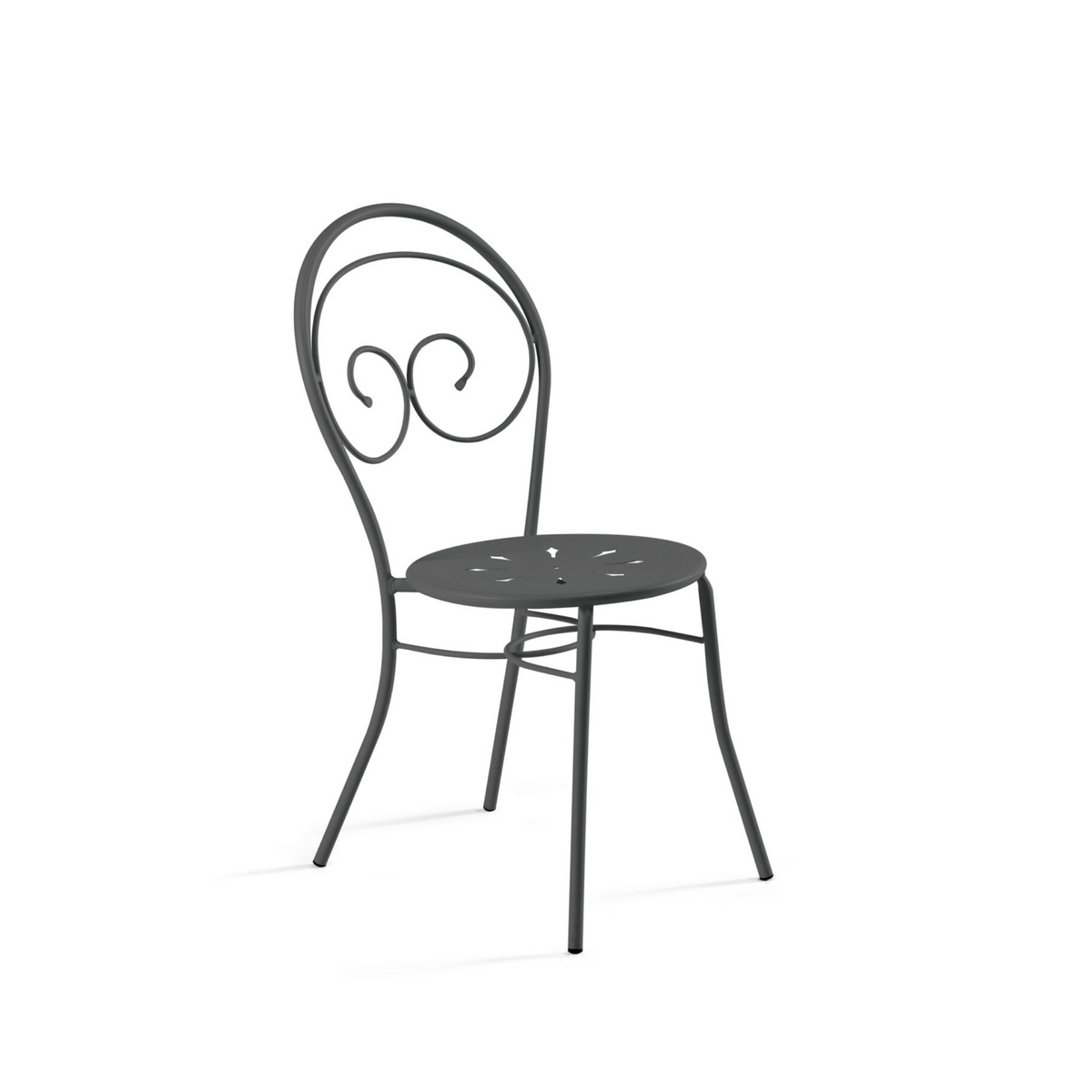 Set di sedie da giardino "Mimmo" classiche in metallo verniciato  impilabili cm 43x52 89h