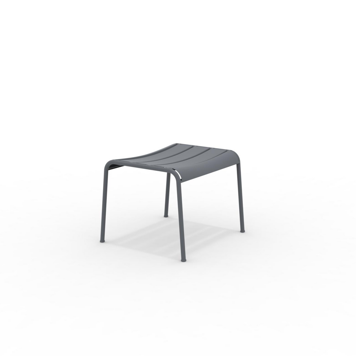 Tavolino poggiapiedi in metallo verniciato "Twist" basso da giardino cm 126x57 45h