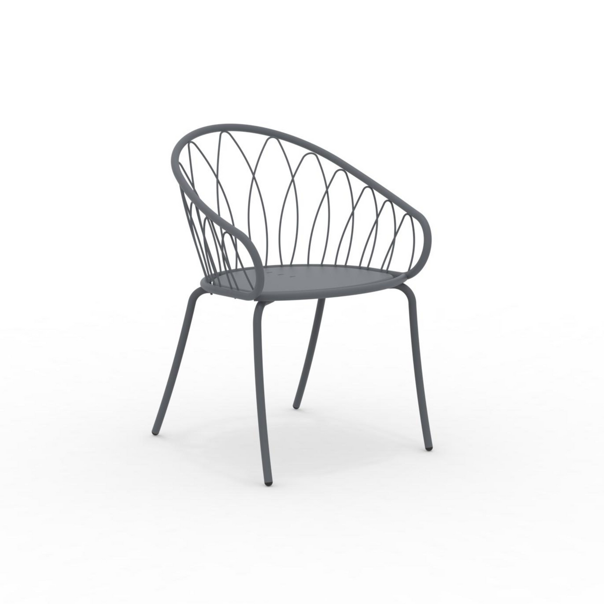 Set di sedie da giardino in metallo verniciato "Flora" impilabili cm 59x56 81h