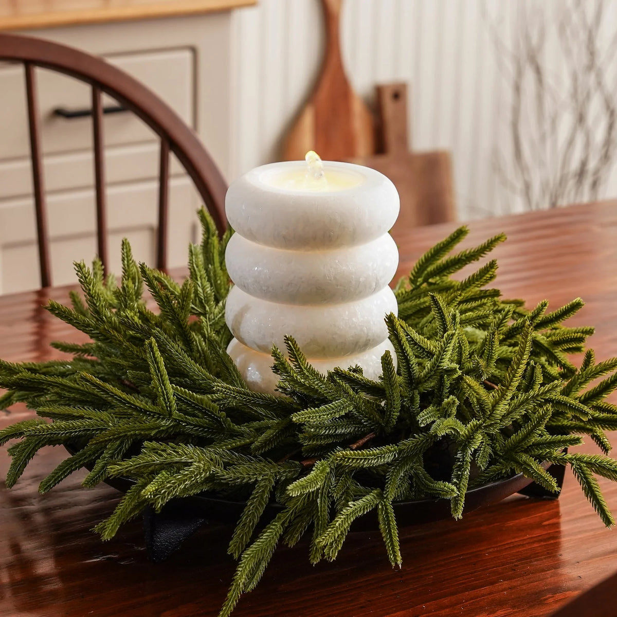 Ghirlanda natalizia Norfolk pine "Liam" in PE effetto Real Touch da Ø 60 cm - MondoViro