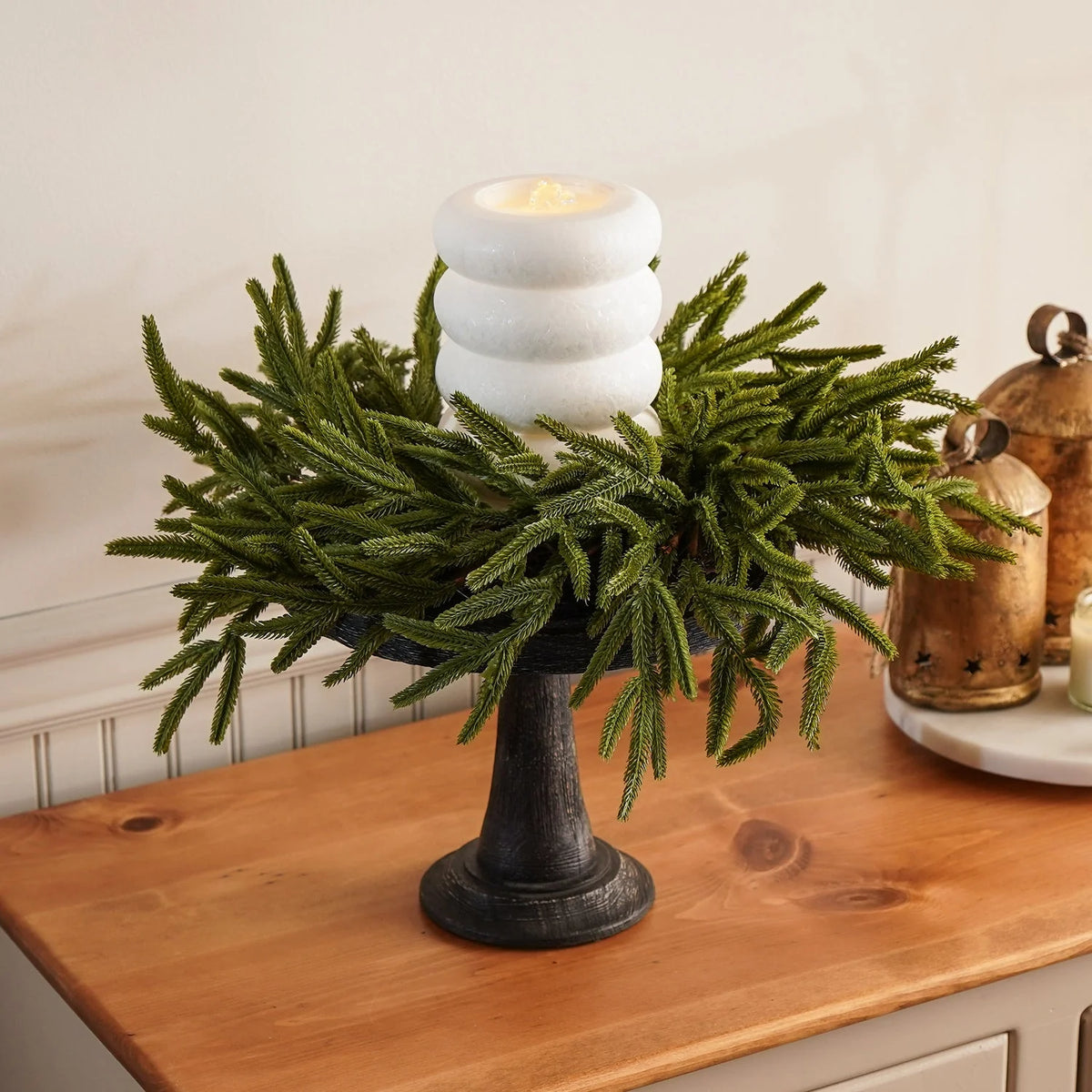 Ghirlanda natalizia Norfolk pine "Liam" in PE effetto Real Touch da Ø 60 cm - MondoViro