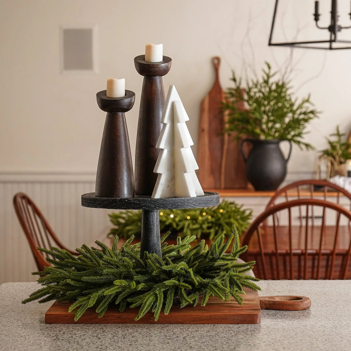 Ghirlanda natalizia Norfolk pine "Liam" in PE effetto Real Touch da Ø 60 cm - MondoViro