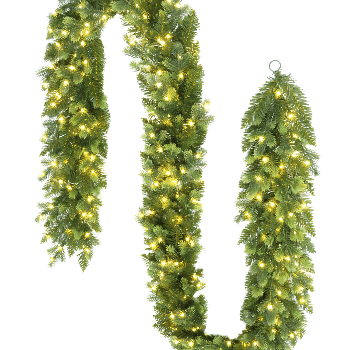 Festone natalizio "Justin" con 200 led ghirlanda in PE effetto Real Touch 270 cm - MondoViro