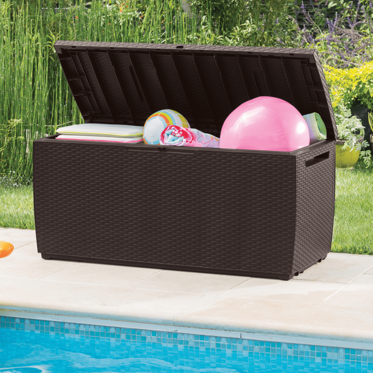 Baule in resina per esterno "Capri" da 302 litri resistente cm 123x53,5 57h - MondoViro