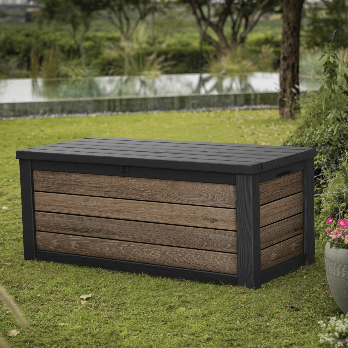 Baule da giardino "Betù" marrone frassino resistente cm 151,7x72,5 70h - MondoViro