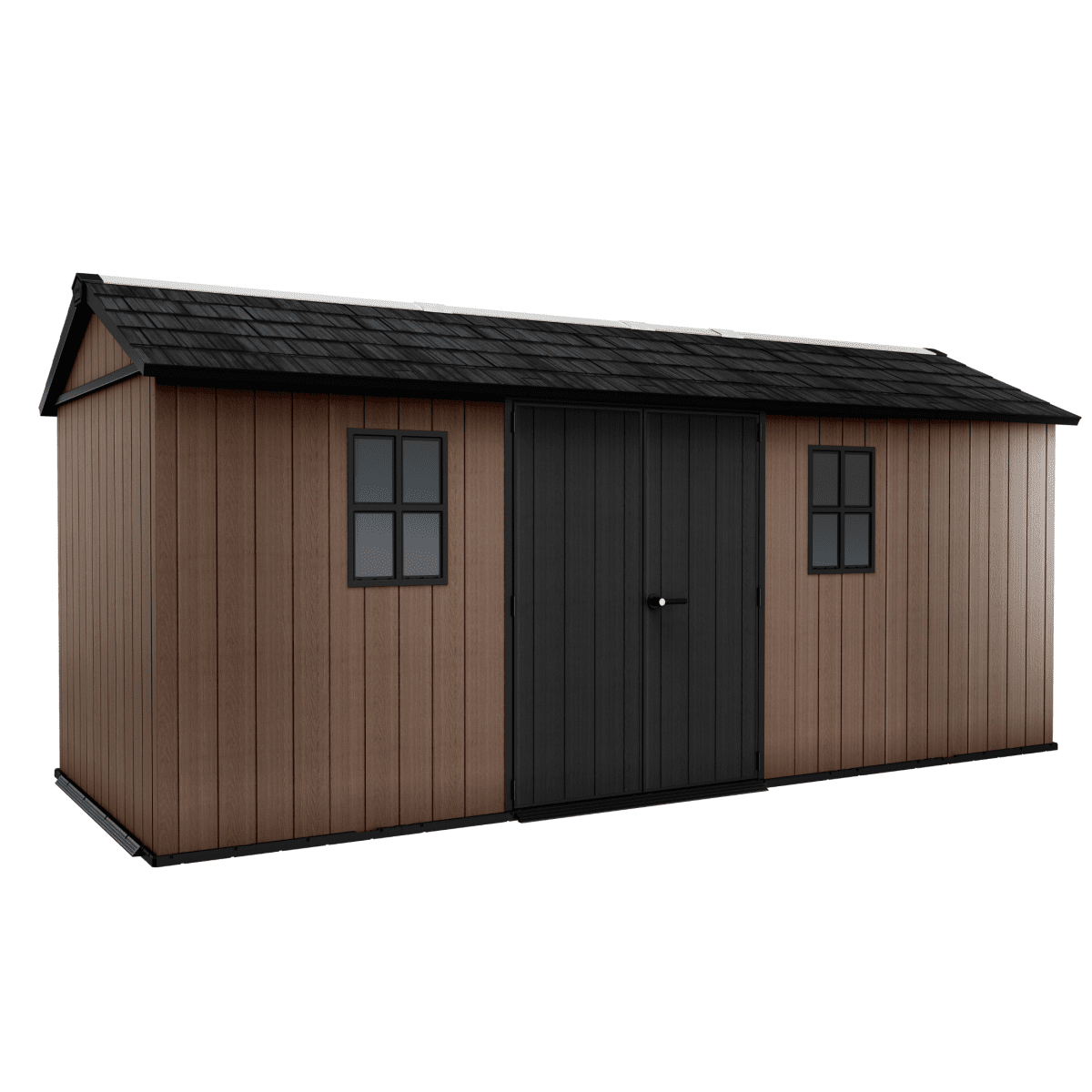 Casetta da giardino "Nido Plus 7517/1775" evotech marrone con doppia opzione di montaggio - MondoViro