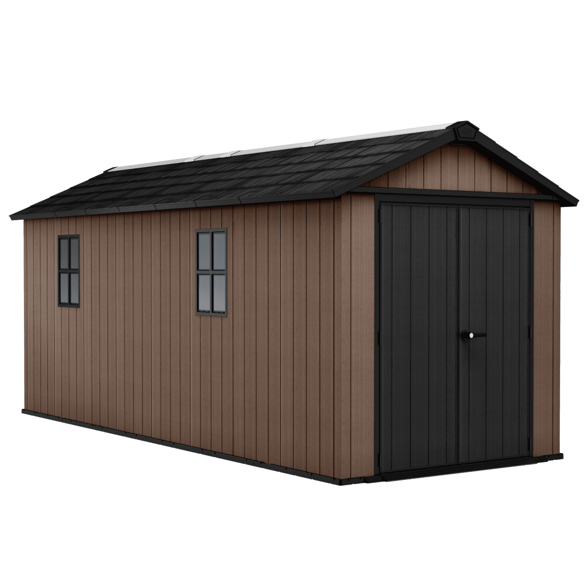 Casetta da giardino "Nido Plus 7517/1775" evotech marrone con doppia opzione di montaggio - MondoViro