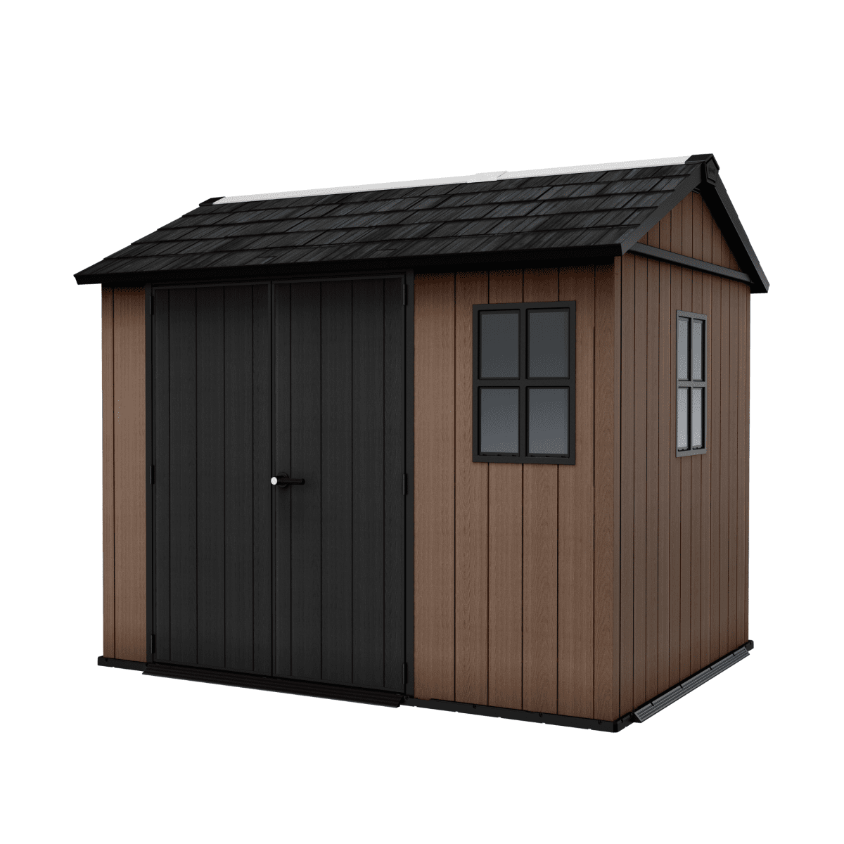 Casetta da giardino "Nido Plus 759/975" evotech marrone con doppia opzione di montaggio - MondoViro