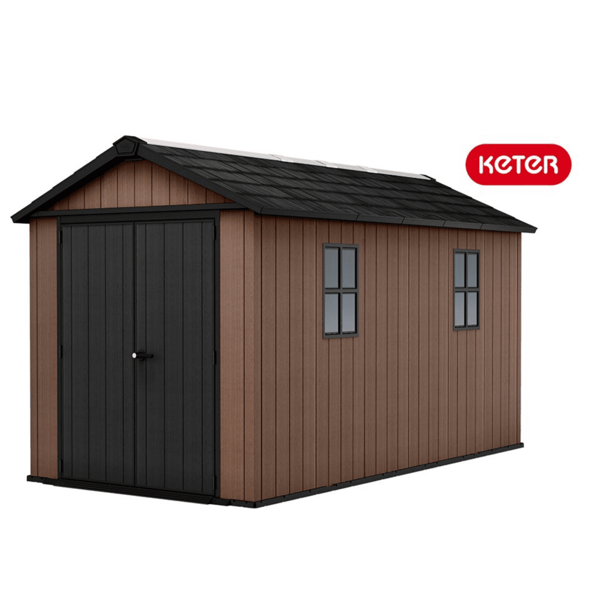 Casetta da giardino "Nido Plus 7513/1375" evotech marrone con doppia opzione di montaggio - MondoViro