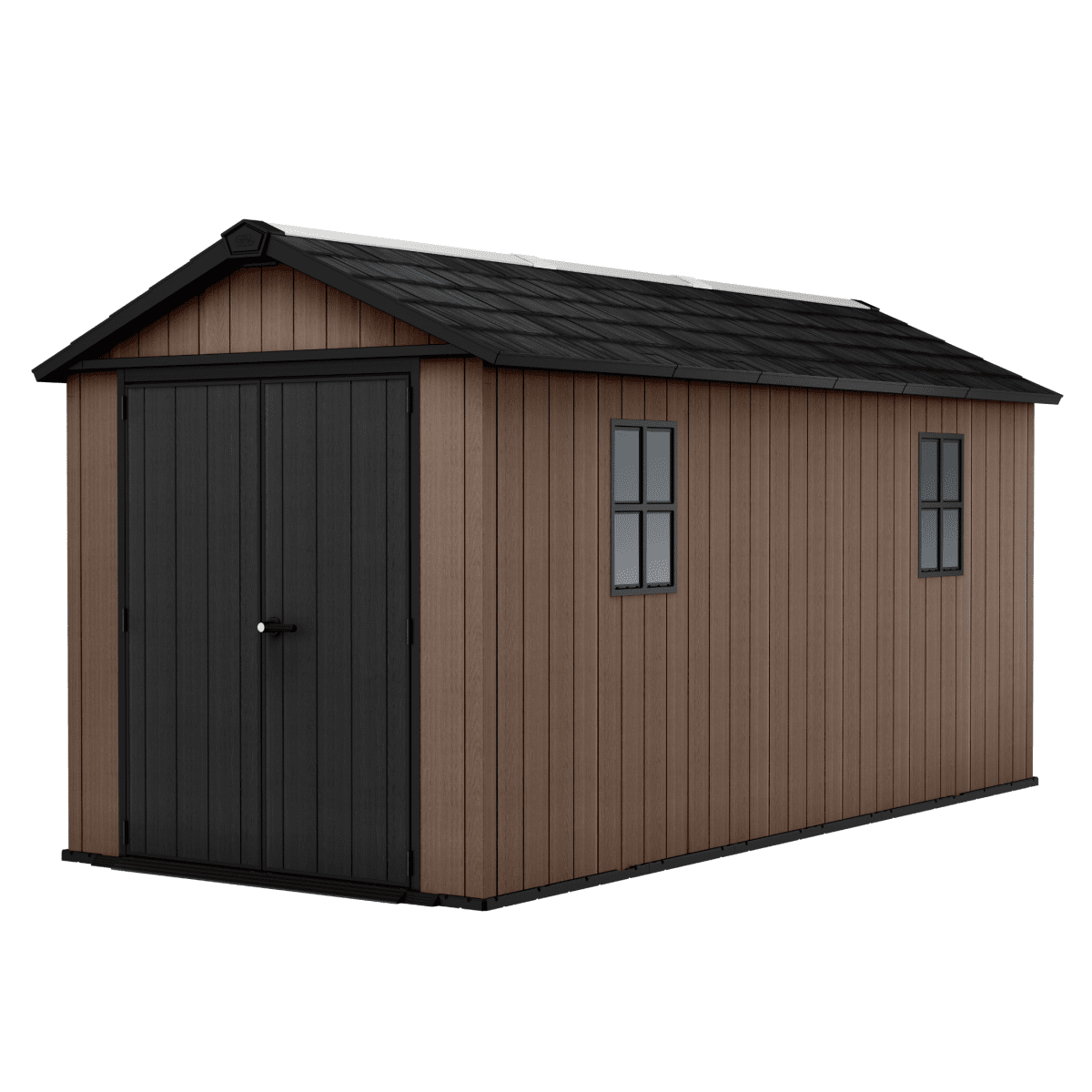 Casetta da giardino "Nido Plus 7515/1575" evotech marrone con doppia opzione di montaggio - MondoViro