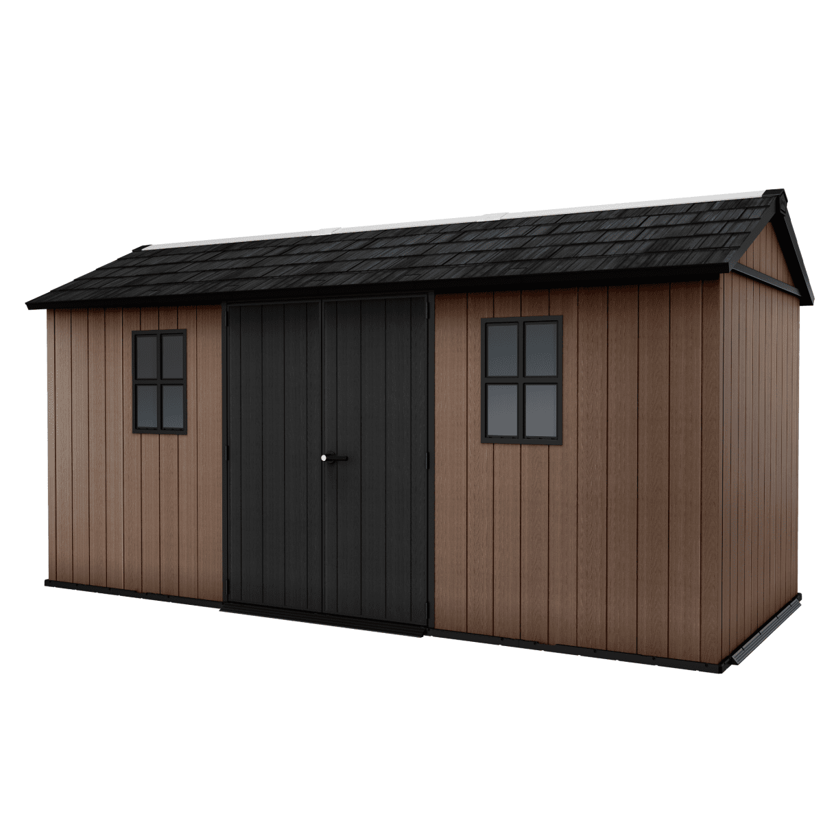 Casetta da giardino "Nido Plus 7515/1575" evotech marrone con doppia opzione di montaggio - MondoViro