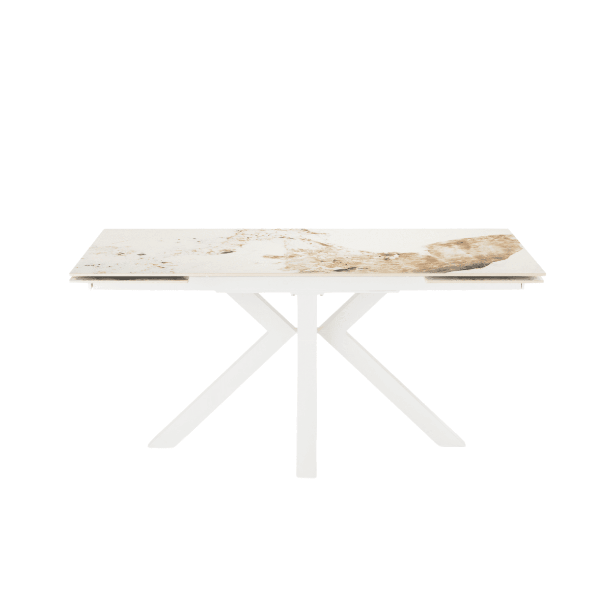 Tavolo allungabile "Korven" in pietra sinterizzata effetto marmo con 2 allunghe cm 160/240x91 74h - MondoViro