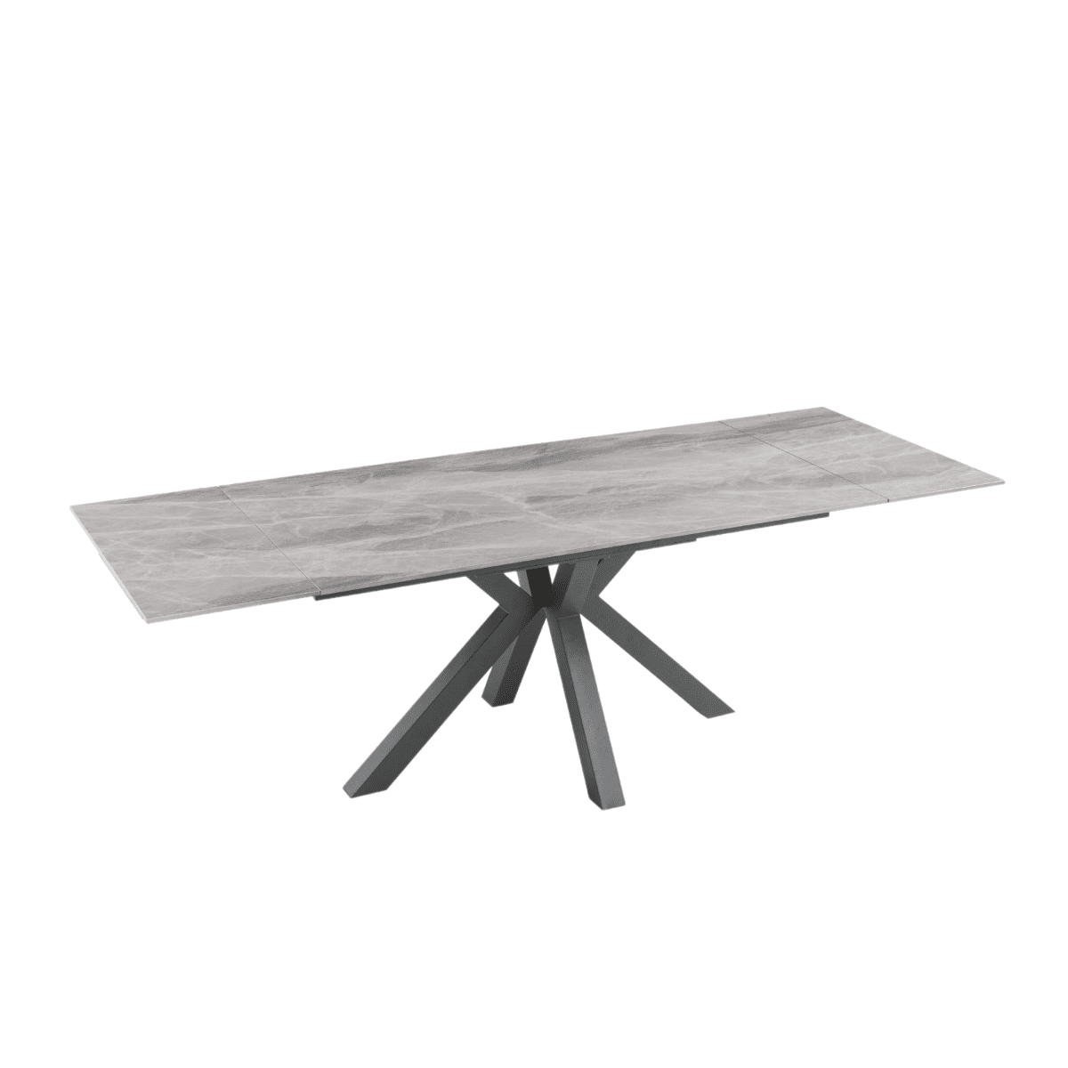 Tavolo allungabile "Korven" in pietra sinterizzata effetto marmo con 2 allunghe cm 160/240x91 74h - MondoViro