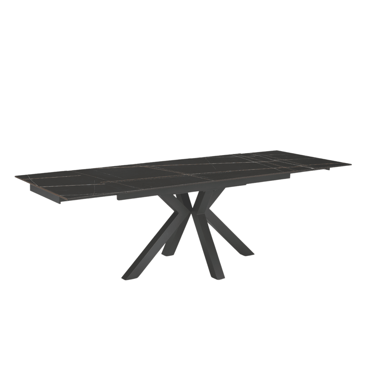 Tavolo allungabile "Korven" in pietra sinterizzata effetto marmo con 2 allunghe cm 160/240x91 74h - MondoViro