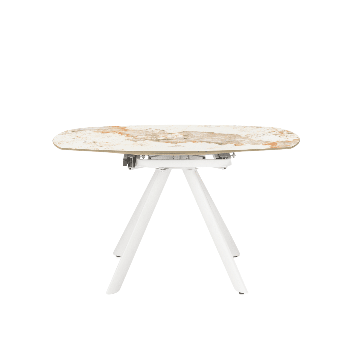 Tavolo allungabile "Lena" effetto marmo con piano girevole cm 135x87 78h - MondoViro
