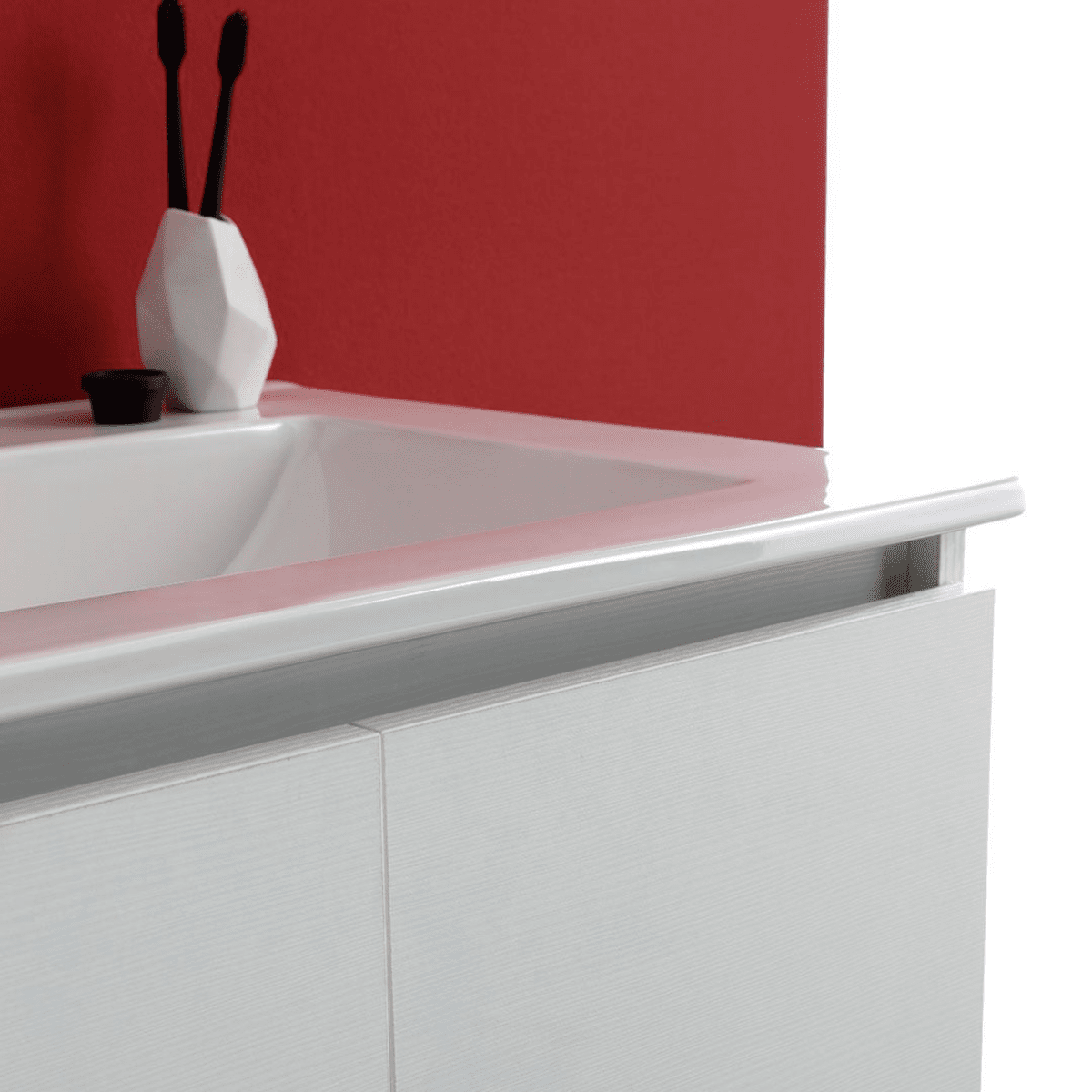 Mobile bagno sospeso 60 cm "Lefkada" a 2 ante bianco con lavabo in ceramica - MondoViro