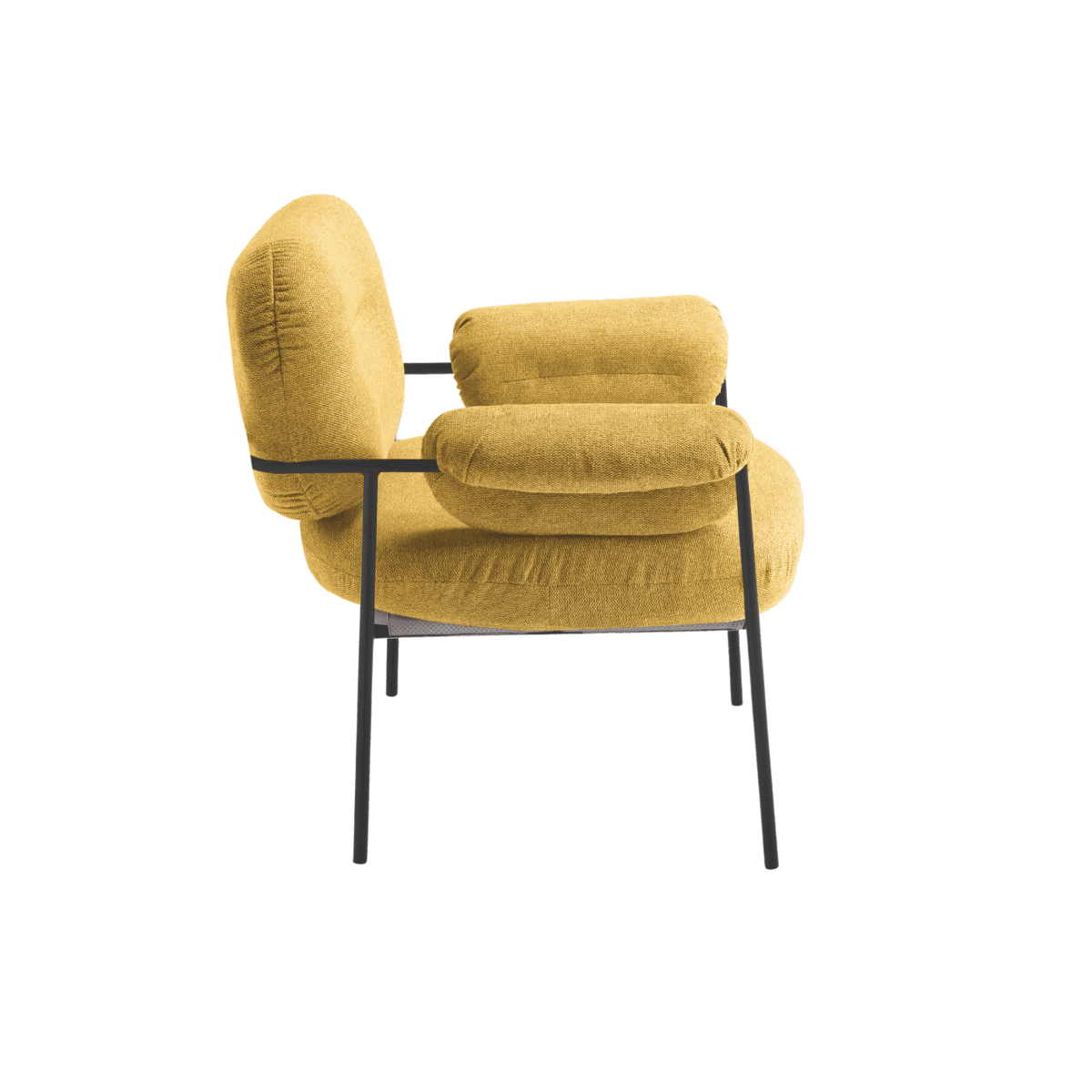 Poltrona in tessuto moderna "Lumisera" con struttura in metallo cm 80x79 75h - MondoViro