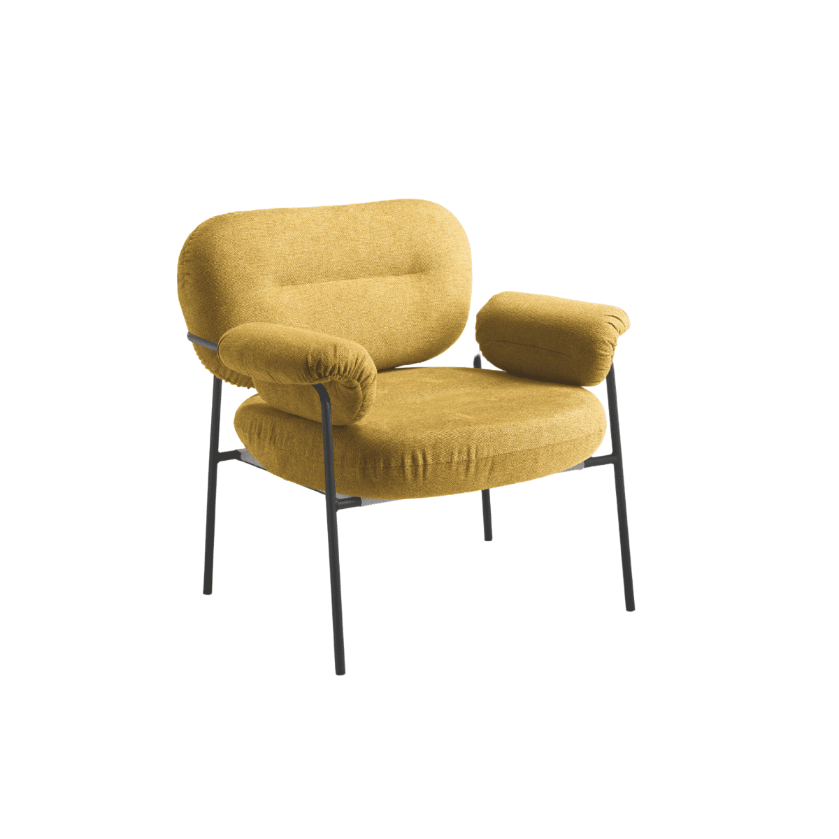 Poltrona in tessuto moderna "Lumisera" con struttura in metallo cm 80x79 75h - MondoViro