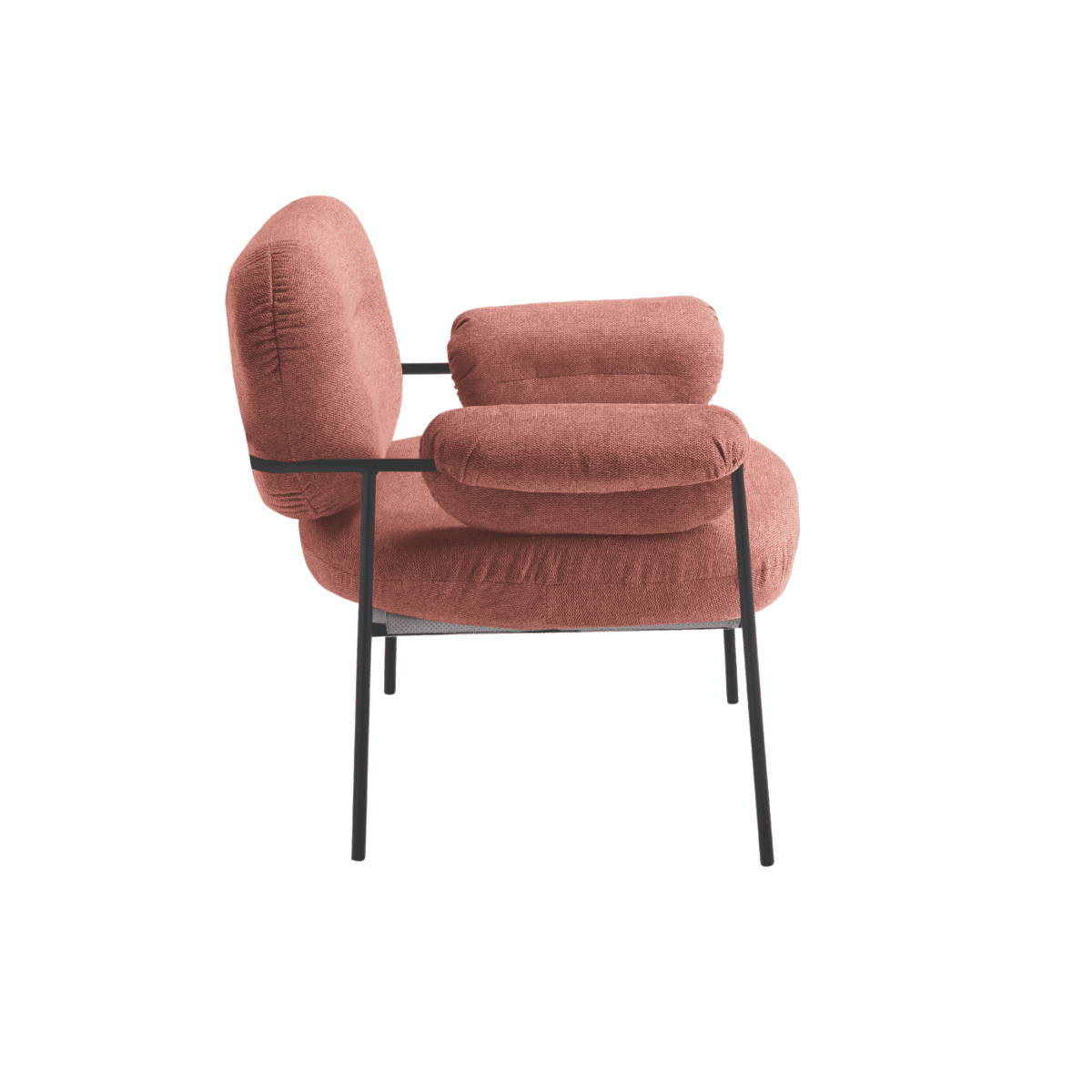 Poltrona in tessuto moderna "Lumisera" con struttura in metallo cm 80x79 75h - MondoViro