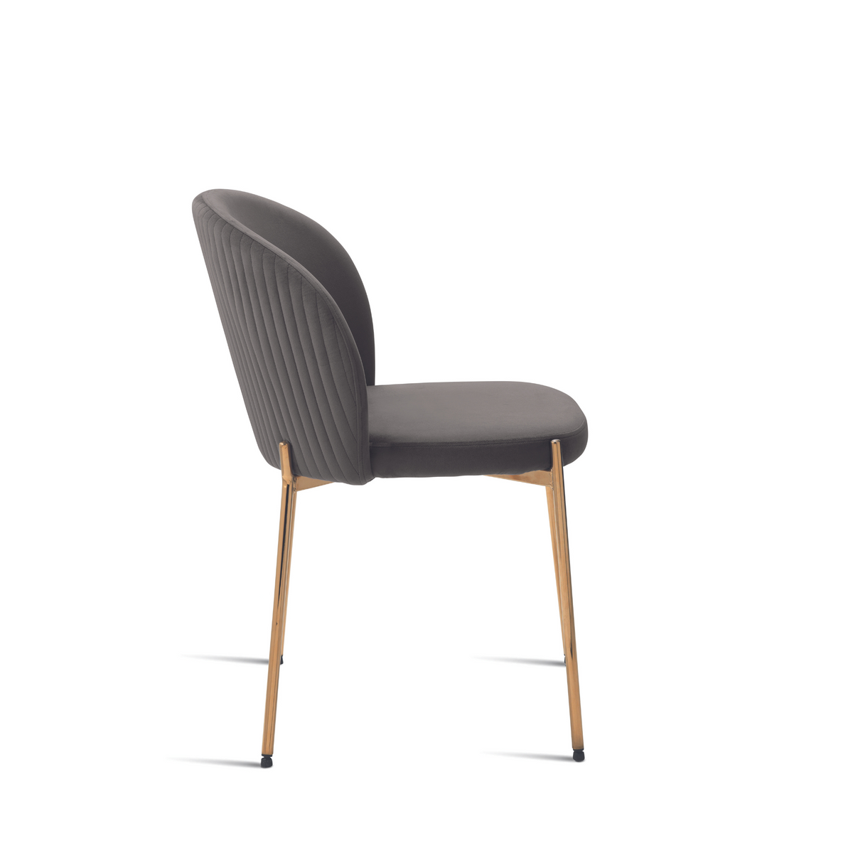 Set di sedie moderne in velluto "Jenny" con struttura in metallo dorato cm 55x45 80h