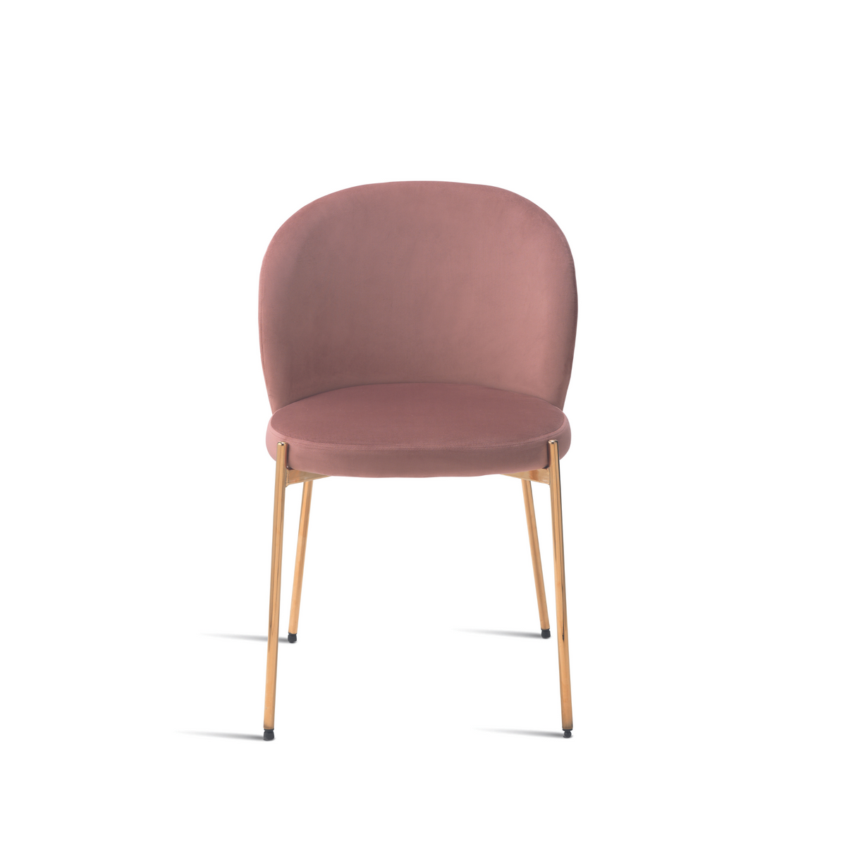 Set di sedie moderne in velluto "Jenny" con struttura in metallo dorato cm 55x45 80h