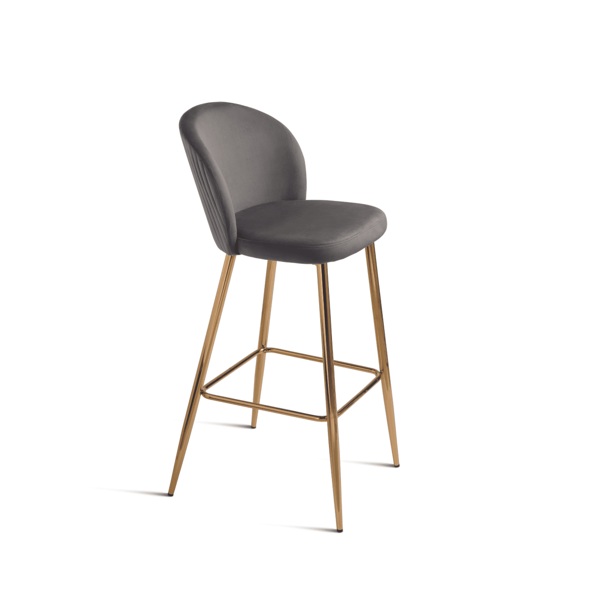 Set di sgabelli in velluto "Jenny" con struttura in metallo dorato cm 48x53 93h - MondoViro